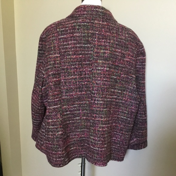 NWOT TALBOTS multi color boucle tweed jacket 24W - Picture 3 of 5